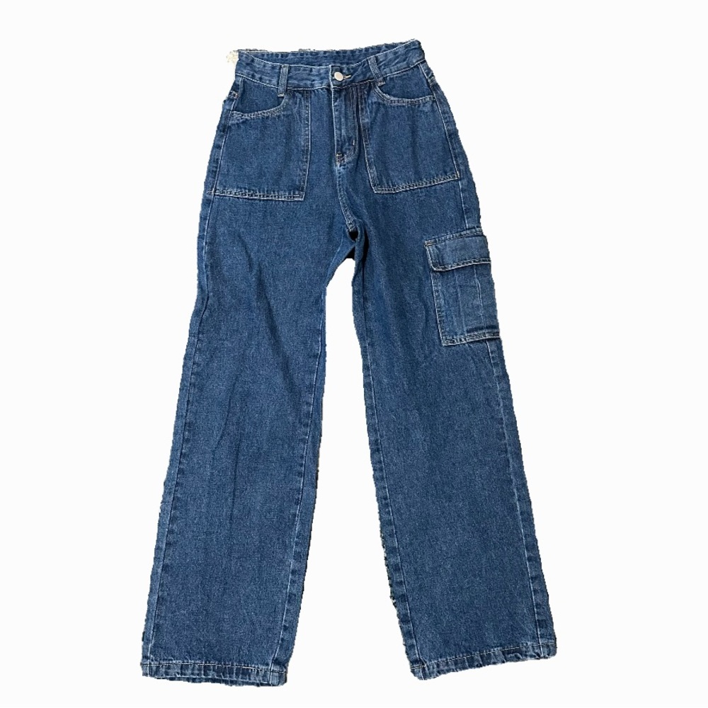 Denim cargo jeans